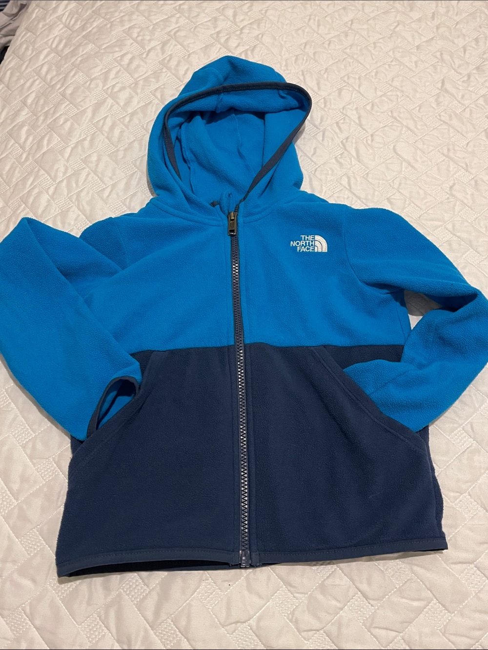 The North Face Two-Tone Blue & Navy Full-Zip Kids Fleece Hoodie